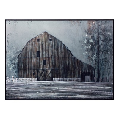 Melrose Framed Barn Canvas Painting Wall Art 31.5"L