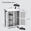 37 Inch Outdoor Wooden Storage Cabinet with Metal Top,Waterproof Double Door Garden Potting Workbench with Adjustable Shelves for Backyard,Patio,Lawn - 3 of 4