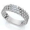Pompeii3 Three Row Beaded Diamond Stackable Ring 14k Gold or Platinum Lab Created - 3 of 4