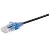 Monoprice SlimRun Cat6A Ethernet Patch Cable - Network Internet Cord - RJ45, Stranded, UTP, Pure Bare Copper Wire, 30AWG, 6in, Black, 10-Pack - 2 of 4