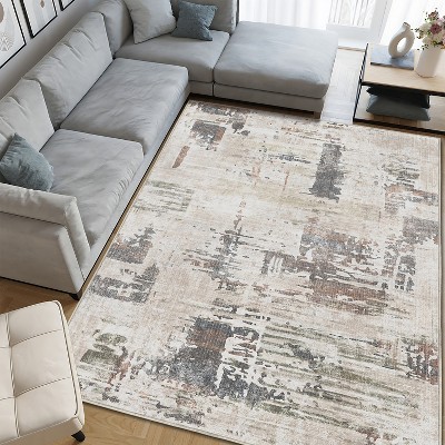DOMETOUR Area Rug 4x6 FT, Modern Abstract Rug,Machine Washable for Living Room Rugs