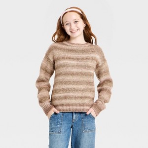 Girls' Striped Pullover Sweater - art class™ - 1 of 3
