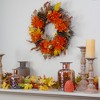 Northlight Mums and Acorns Artificial Floral Twig Wreath, 22-Inch, Unlit - 2 of 4