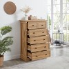 TIRAMISUBEST 6 Drawer Dresser Wooden Accent Storage Solution - Oak - 2 of 4