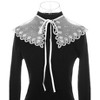 INSPIRE CHIC Women's Semi-Sheer Embroidery Neck Ruff Detachable Fake Dickey Collar Little Shawl 1 Pc - 2 of 4