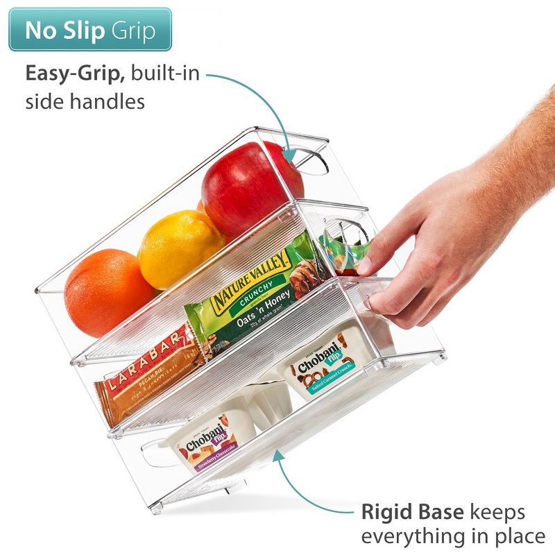 Sorbus 6 Pack Medium Stackable Clear Storage Bins with Handles- for Kitchen Pantry, Freezer & Fridge Organization, 6 of 13