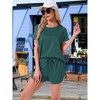 INSPIRE CHIC Women's Satin Silky Pajama Set Short Sleeve Round Neck Top Slit Shorts Sleepwear Set - 3 of 4