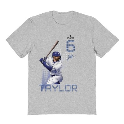 MLBPA Men's Taylor Pw Licensed Mlb Chris Taylor Los Angeles Dodgers Short Sleeve Graphic Cotton T-Shirt - Sport Grey 2X