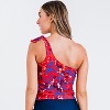 Calypsa Women's One Shoulder Layla Crop Swim Top WIth Built In Bra - 2 of 4
