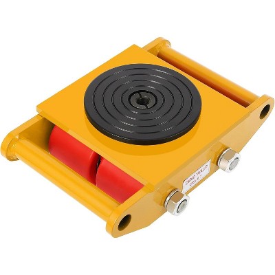 Acekool Machinery Skates Dolly, 13,200 lbs/6T Heavy Duty Moving Skate with 360° Rotating Non-Slip Pad, 4 PU Wheels for Moving Equipment, Yellow