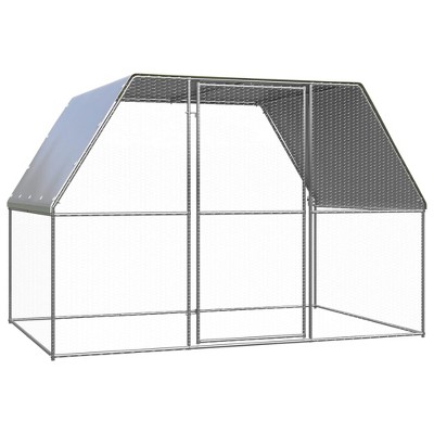 Chicken Cage Silver and grey Galvanized steel Large DurablevidaXL