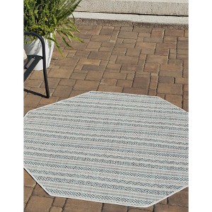 Unique Loom Outdoor Striped Maia Striped Woven Area Rug - 1 of 4