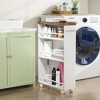 QingMoon 20" Slim Storage Cart, 4 Tier Rolling Cart With Wheels, Narrow Laundry Cart With Handle, Pantry Shelf For Small Spaces - 2 of 4