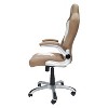 Okak Ergonomic Gaming Chair, Executive Office Chair with Flip-Up Arms and Universal Wheels, Comfy Chair for Gaming Room, Study, Brown - 3 of 4