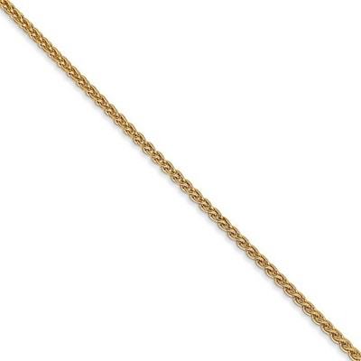 Black Bow Jewelry 1.65mm 14k Yellow Gold Solid Wheat Chain Necklace