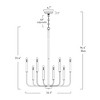 LNC Concise 8-Light 31.5" Modern Candle Oversized Chandelier,Rustic Matte Black - 3 of 4