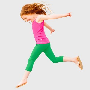 City Threads Girls 100% Cotton Soft Capri Leggings - USA-Made - 1 of 4