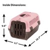 Richell: Pet Travel Carrier II - Small Pink - Dog & Cat Transporter, Collapsible Design for Storage, Small Pets Up to 11 lbs, Latches to Seat Belts - 2 of 4