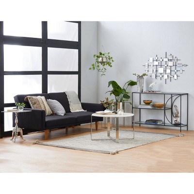 Silver Aluminum Square Accent Table 17" x 17"