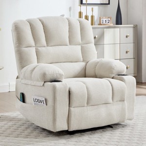 Chenille Manual Recliner Chair,Upholstered Recliner with 8-Point Vibration and Lumbar Heat,Massage Recliner Chair for Living Room-Koiai - 1 of 4