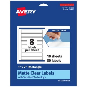 Avery Matte Clear Labels,  1" x 7" Rectangle - 1 of 4