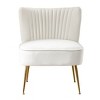 WestinTrends Phoebe Upholstered Tufted Velvet Accent Chair With Metal Leg - 3 of 4