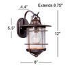 Franklin Iron Works Casa Miranda Rustic Industrial Outdoor Wall Light Fixtures Set of 2 Vintage Bronze 12" Clear Seedy Glass for Post Exterior - 4 of 4