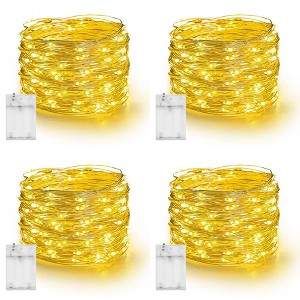 Dazzle Bright Battery Operated, 4 Pack Total 80FT 240LED Silver Wire Waterproof Fairy String Lights - 1 of 4