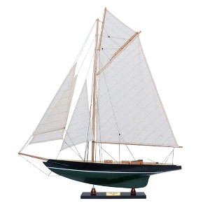 Pen Duick Painted Sailboat Model – 30.7 Inch Handcrafted Wooden Yacht By Old Modern Handicrafts - 1 of 4