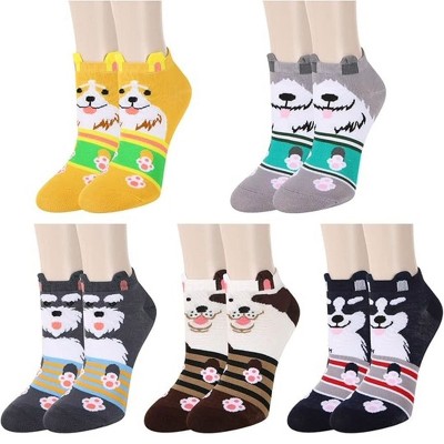 Cute Dog Patterned Ankle Socks from the Sock Panda (Women - Adult Medium)