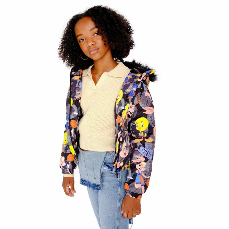 Members Only Girl Heavy Quilted Puffer New Looney Mash Jacket, 4 of 7