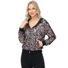 Anna-Kaci Women's Zip-Up Hoodie Jacket with Allover Sequin Embellishments and Ribbed Trim - 3 of 4