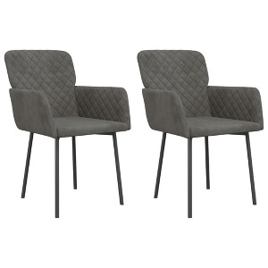 vidaXL Dining Chairs, 2 Pcs, Dark Gray Velvet - 1 of 4
