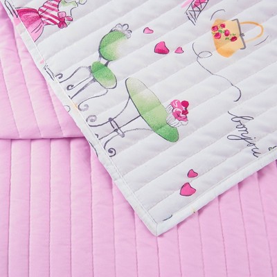 Pretty in Paris Pink Microfiber Twin Quilt Set