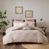 3 Pcs Elegant Geometric Cotton Duvet Set,All Season Jacquard Home Textile Cozy Bedding Set fits Lux Bedroom Decor,Matching Shams - 2 of 4