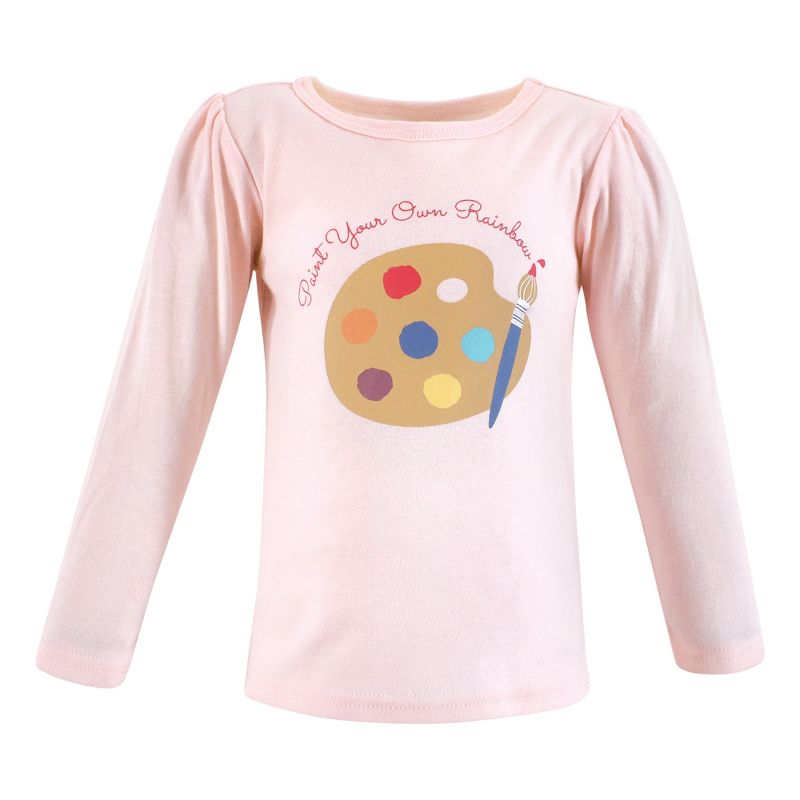 Hudson Baby Infant and Toddler Girl Long Sleeve T-Shirts, Creativity, 3 of 8