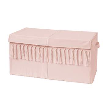 Sweet Jojo Designs Girl Fabric Storage Toy Bin Bohemian Solid Blush Pink
