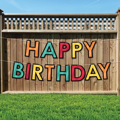 Big Dot of Happiness Colorful Happy Birthday - Large Birthday Party Decorations - Happy Birthday - Outdoor Letter Banner