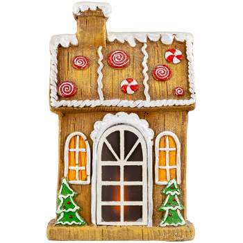 Northlight 14" LED Lighted Peppermint Gingerbread House Christmas Decoration