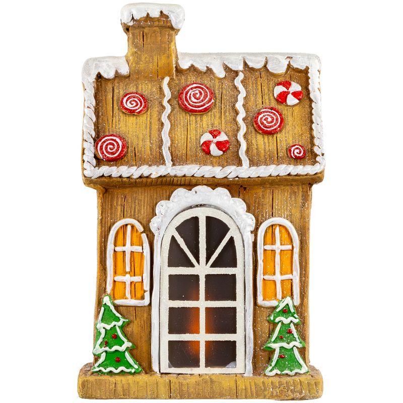 Northlight 14" LED Lighted Peppermint Gingerbread House Christmas Decoration, 1 of 8