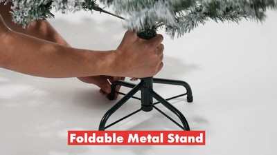 6 Ft Snow Flocked Artificial Christmas Tree with Metal Stand