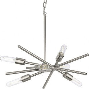 Progress Lighting Astra 6-Light Chandelier, Brushed Nickel, No Shade - 1 of 4