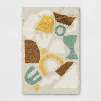 4'x6' Eclectic Shapes Area Kids' Rug Pink/Mint - Pillowfort™