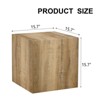 FONTOI Square Coffee Table, Floor Mount Side Table for Living Room Bedroom Office, Wood, 15.7"*15.7"*15.7" - 3 of 4