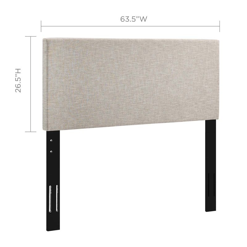 Modway Taylor Full/Queen Upholstered Linen Fabric Headboard, Beige, 3 of 9