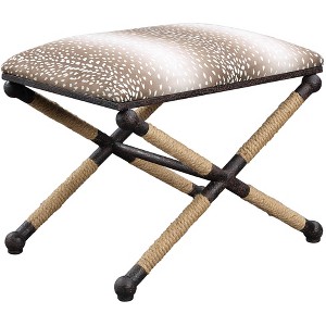 Uttermost Fawn 23 1/2" Wide Neutral Fawn Printed Small Bench - 1 of 1