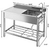Stainless Steel Utility Sink, Free Standing Single Bowl Kitchen Sink with Faucet, Hot and Cold Water Pipe, Freestanding Commercial Sink - 2 of 4