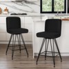Bekrvio 26" Swivel Counter Height Bar Stools Set of 1/2/3/4, Faux Leather or Velvet Upholstered with V-Shaped Metal Base for Kitchen Island - 3 of 4