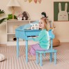 Infans 30-Key Classic Baby Grand Piano Toddler Toy Wood w/ Bench & Music Rack Blue - 3 of 4