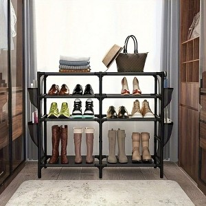 DOMETOUR Shoe Rack with Pockets, 5-Tier Shoe Boots Organizer Freestanding Shoe Shelf for Entryway Bedroom - 1 of 4